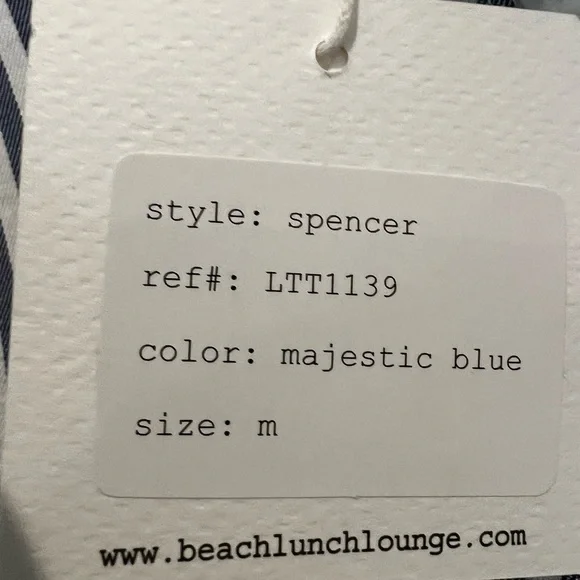 SOLD๐ ๐ NWT BEACHLUNCHLOUNGE โSpencerโ Blue & White Striped High-Low Shirt | - Picture 9 of 10